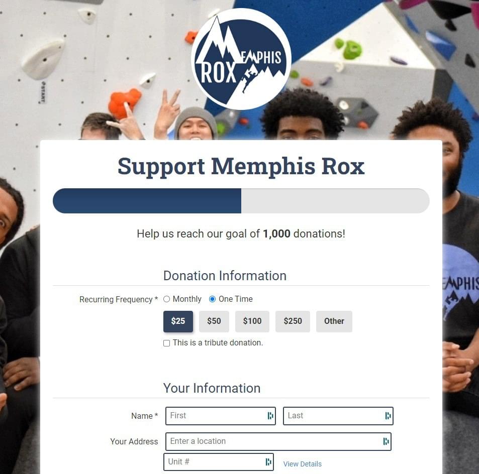 Memphis Rox donation form