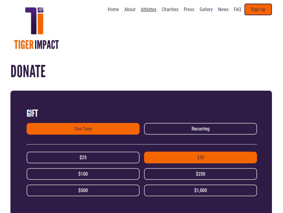 Tiger Impact Donation Form