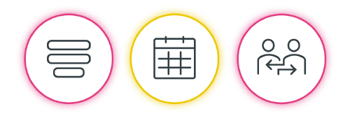 online forms, events, and peer-to-peer fundraising icons