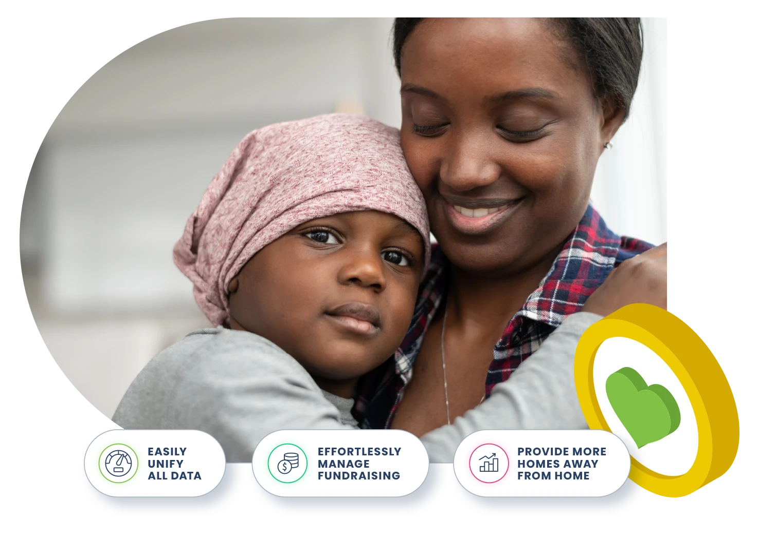 Mother holding her child who has cancer